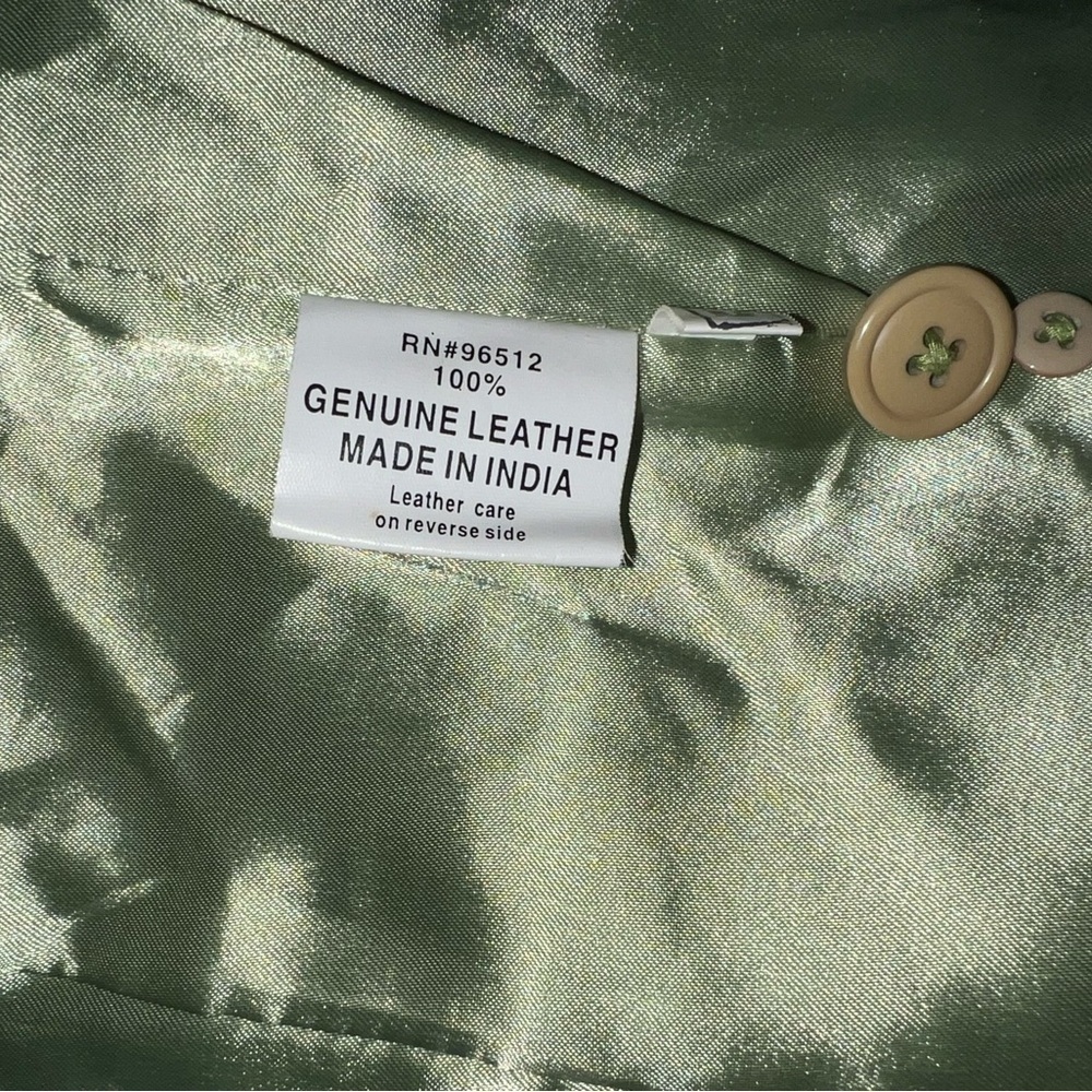 SAGUARO Green Leather Jacket - Picture 4 of 6